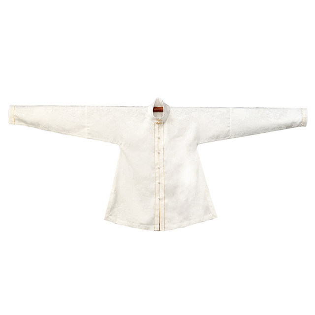 Huazhiji Shanshuiji Ming-made vertical collar shirt top for women white jacquard vertical collar Hanfu is not called Shanshuiji