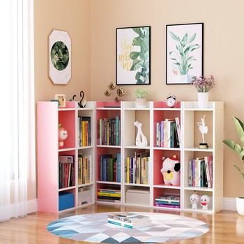 Shengqi simple log xuzhou floor bookshelf