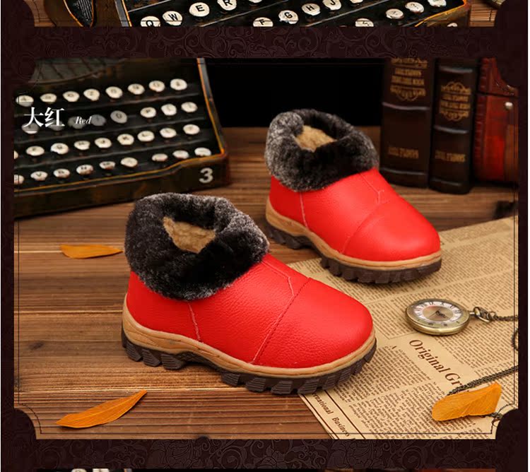 Pantoufles enfants en cuir pour hiver - semelle tendon - Ref 1005341 Image 18