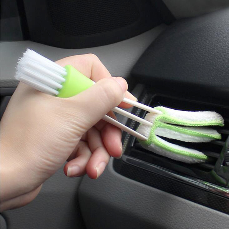 Automotive air conditioning outlet crack brush inside instrument counter dust soft double head interior cleaning products tool