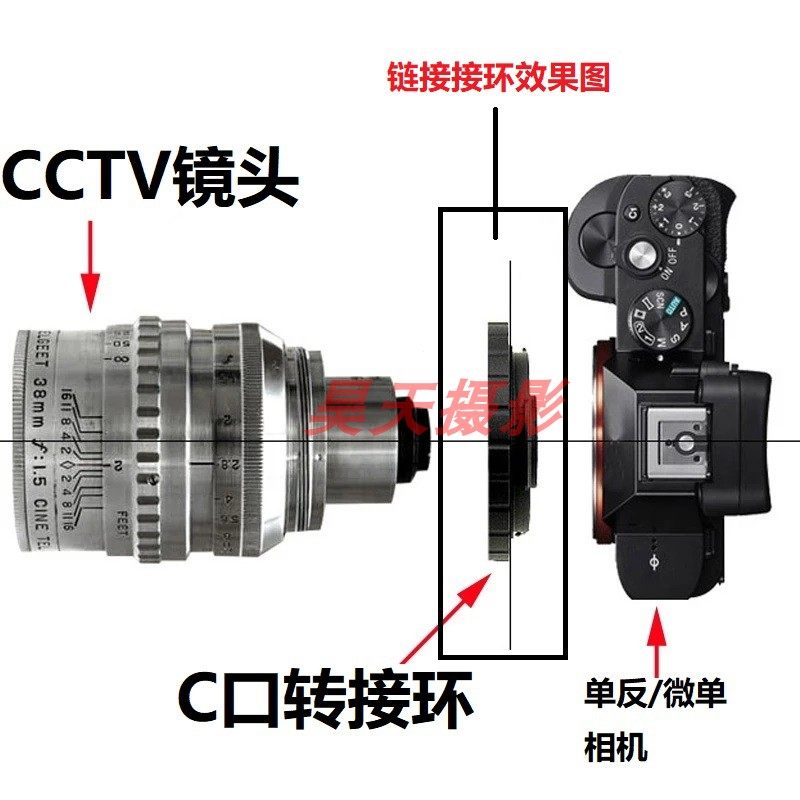 CCTV C oral lens transfer single Anti-micro single-phase machine to transfer ring Canon Nikon Sony Panasonic Obaji-Taobao