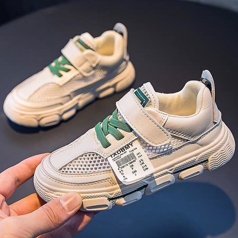 Babu Bean Boy Shoes 2022 Spring Summer New Wave Shoes Net Face Breathable Girl Little White Shoes Board Shoes 100 hitch