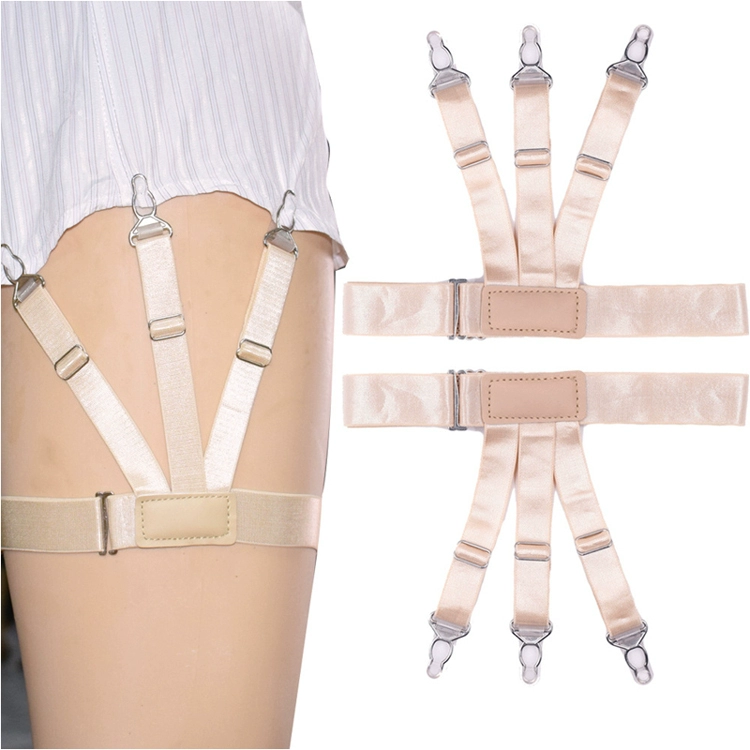 Lauren Katie Nhật Bản và Hàn Quốc new unisex áo sơ mi clip trượt garter clip vòng chân garter dây nịt cơ thể co dãn