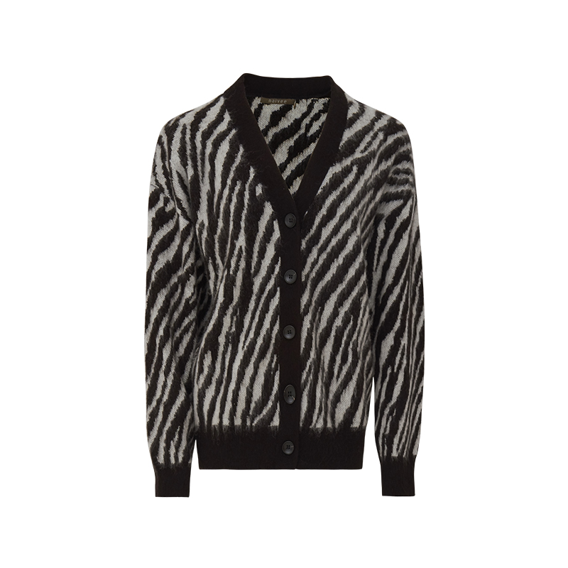 naivee Navi 2020 mùa xuân cổ điển zebra-in ngựa tóc lỏng đan áo len áo khoác nữ cardigan