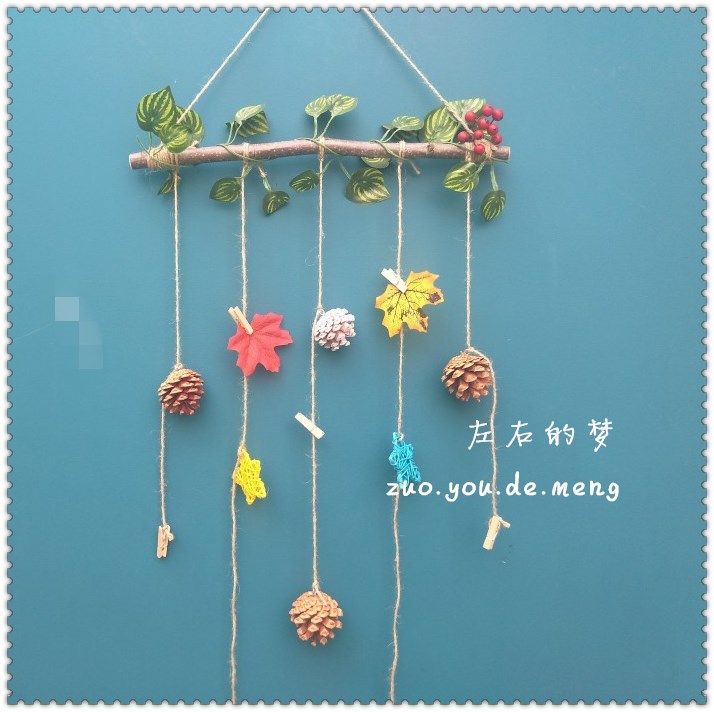 Handmade Dry Branches Pine Nuts Vines Stars Photo Clips Bedroom Clothing Shop Café Bar Kindergarten Pendant