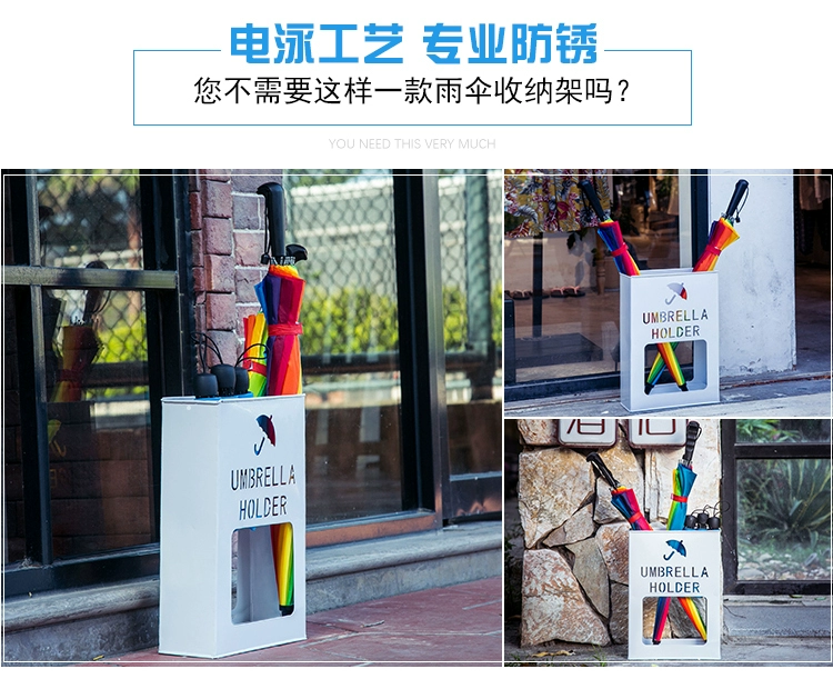 Khách sạn ngân hàng sảnh lưu trữ ô giá sắt rèn ô dù xô hộ gia đình đứng đơn giản sáng tạo ô lưu trữ xô - Kệ tủ giày giá rẻ