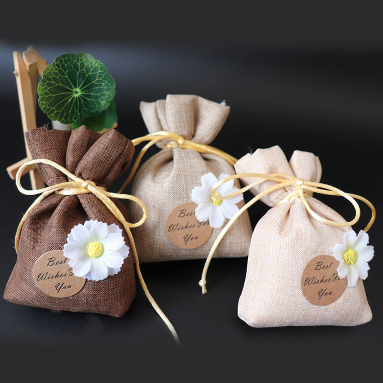 Literary and artistic Korean version of small beam pocket small cloth bag beam mouth empty sachet jewelry bag brocade sachet empty bag carry Chinese medicine