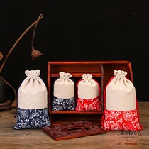 Drawstring cloth bag Buddha bead bag jewelry pumping mouth candy bag cloth bag rice bag herbal packaging sachet empty bag blue and white
