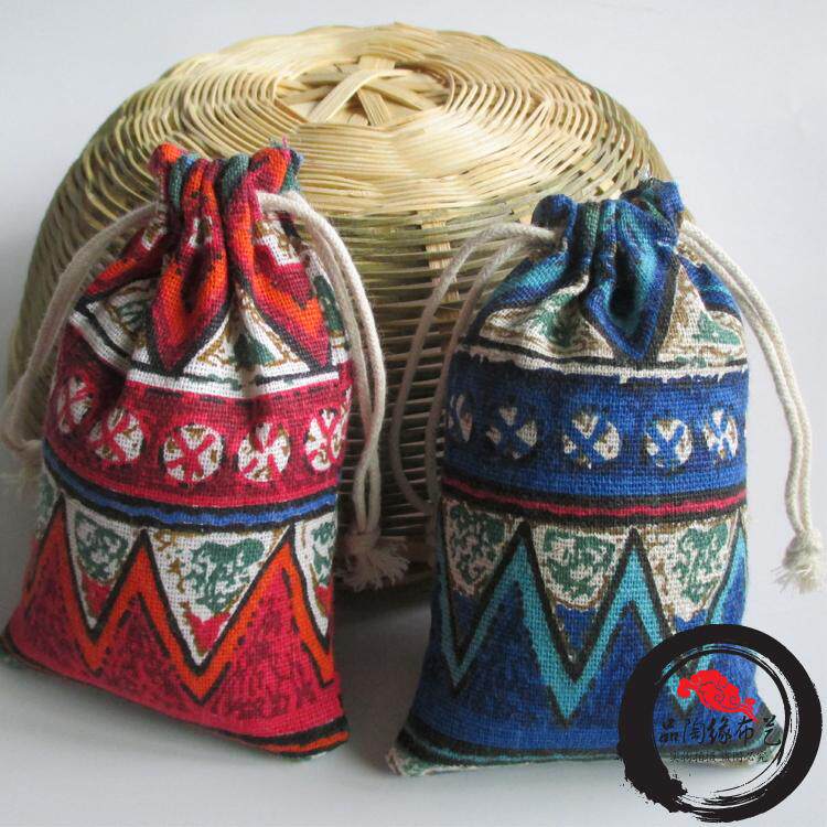 8*12cm Family Family Wind Canvas Handle Bags Accessories Bags Craft Packaging