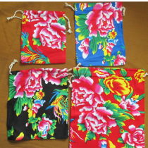 Northeast large flower cloth multi-size cloth bag gift bag cloth bag drawstring bag bag foreign trade tail list
