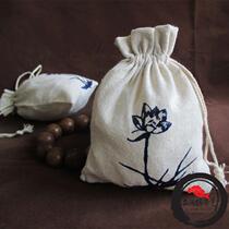 Bag original elegant Lotus gift Small bag bundle mouth Buddha bead bag Small bag empty bag Bundle mouth packaging bag
