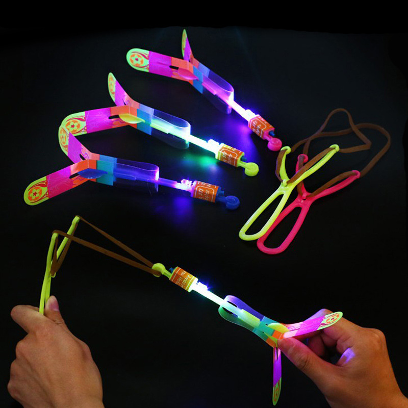 Children Shine Toy Ejection Aircraft Slingshot Fly Arrow Flying Sky Fairy Sparkling Fly Arrow Night Market Stall Stock Source Toy