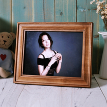 About American and European style simple creative photo frame photo customization 7 seven inch eight 10 16 inch 12 inch solid wood photo frame table