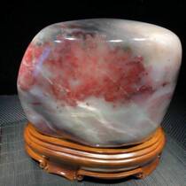 Stone upper Longping wild red jade raw stone Mao stock chite ornamental stone Genuine Color Bright Stone Engraving