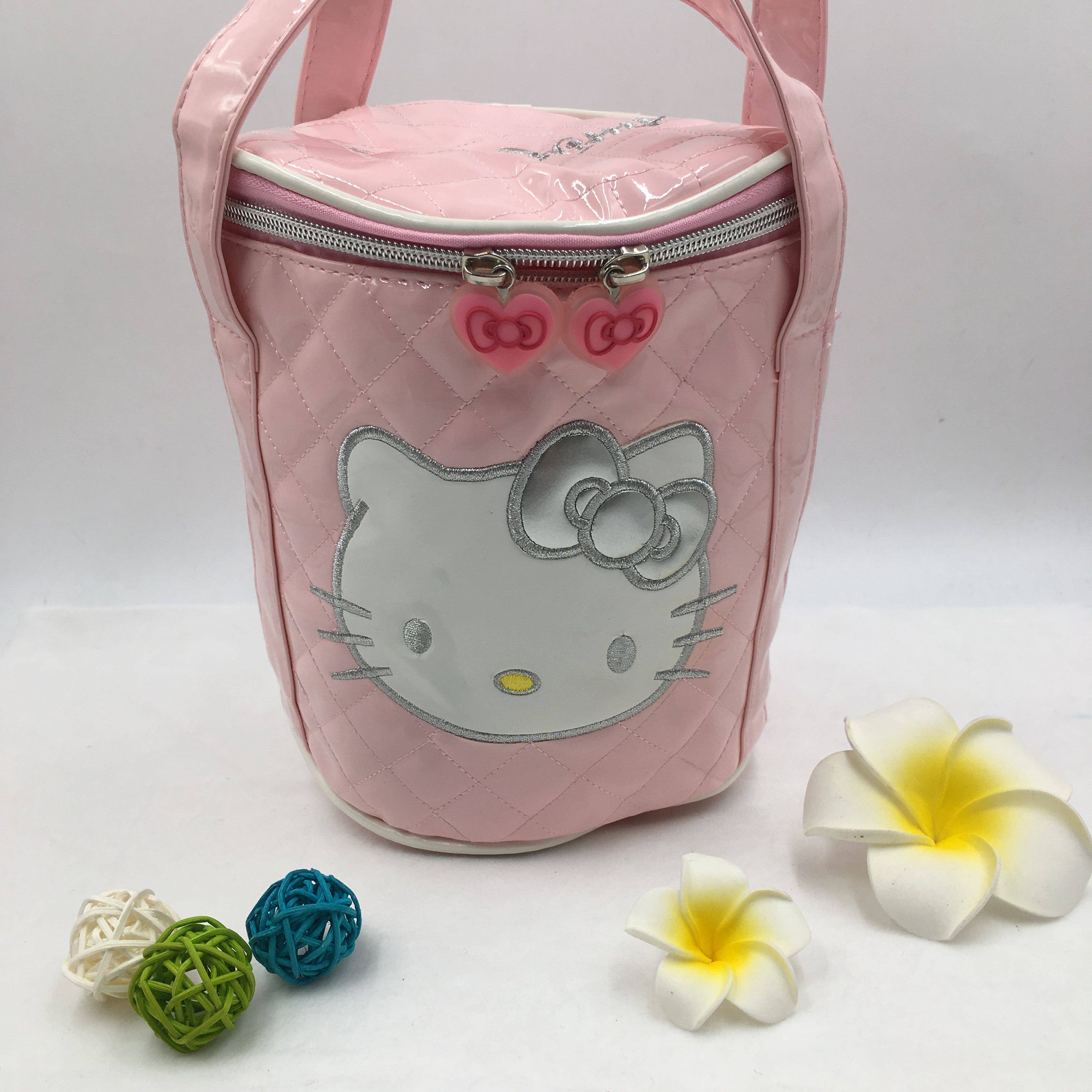 Korean version of waterproof round bento with bento bag cute HelloPU cylinder bag primary and secondary school students female shoulder bag
