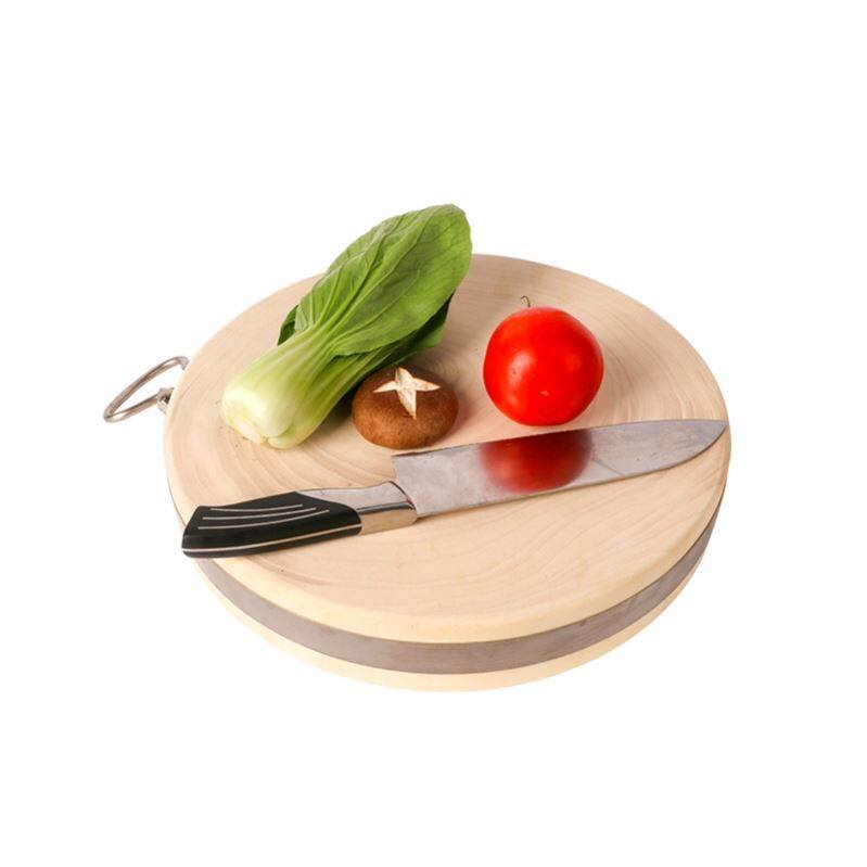 Ginkgo wood chopping board round cutting board whole wood chopping bone cutting meat fruit and vegetable board double-sided chopping board vegetable pier household antibacterial and mildew proof