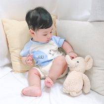 0-2 years old baby boy newborn summer new cotton romper trendy two-color cartoon animal crawling suit