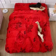 San hô nhung đơn mảnh mùa đông dày ấm flannel quilt cover sang trọng 1,8m giá vé nhung hai mặt