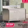 Commercial Double Sink Drainboard Stainless Steel Sink Cabinet Double Sink for Washing Vegetables, Hand Washing, and Dishwashing Workbench