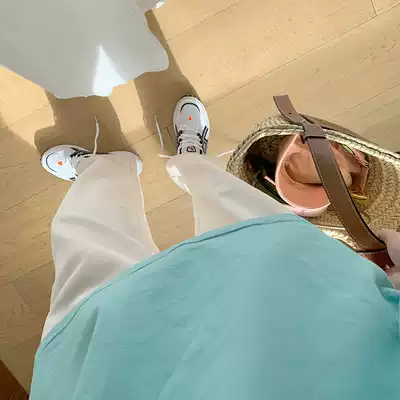 freshtaro resurrection slippery texture creamy white thin tapered suit pants women's straight tube loose