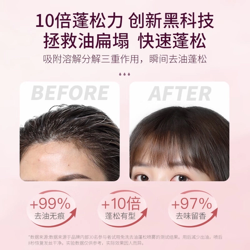 Обезжиривающий сухой шампунь спрей не требующий смывания подходит для мужчин и женщин, придает объем, контроль жирного блеска