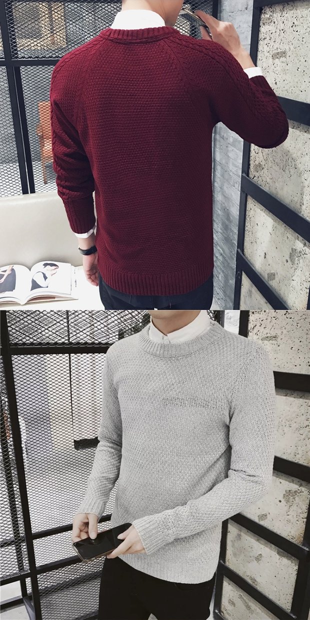 Áo len cổ lọ mùa đông nam phiên bản Hàn Quốc của xu hướng lỏng lẻo thêu áo len nam ấm áp áo len áo khoác len mỏng