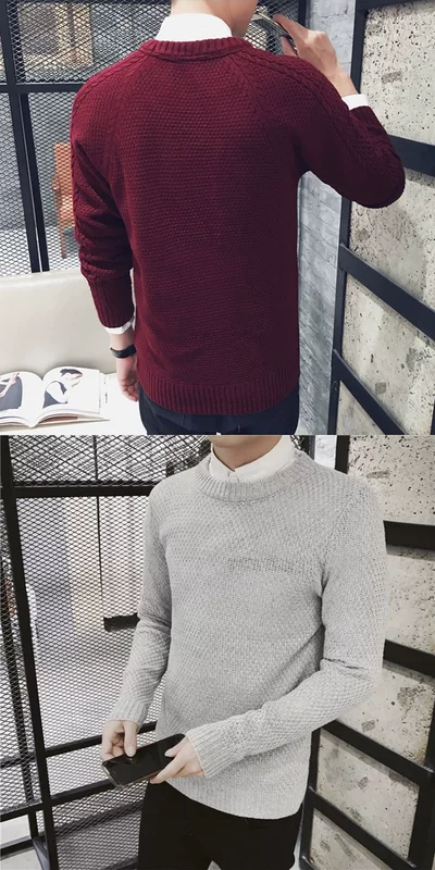 Áo len cổ lọ mùa đông nam phiên bản Hàn Quốc của xu hướng lỏng lẻo thêu áo len nam ấm áp áo len