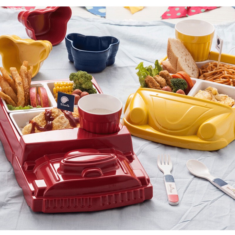 Car, Train, Airplane, Children's Dinner Plate, Melamine Tableware, Kids' Dinner Plate, Plastic High-Temperature Resistant Baby Rice Plate, Creative
