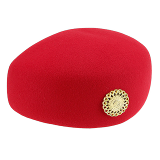 中国风礼仪空姐帽子女士军鼓队演出仪仗队乐队红贝雷婚庆礼仪舞蹈