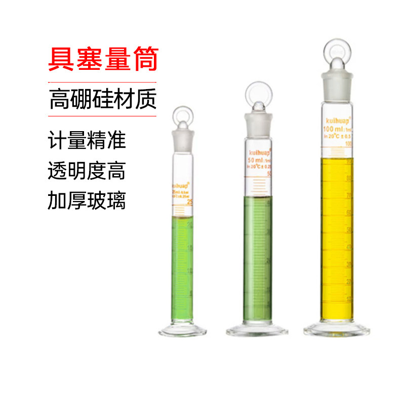 kuihuap葵花带盖具塞量筒A级耐高温量入式刻度可过检量桶量器