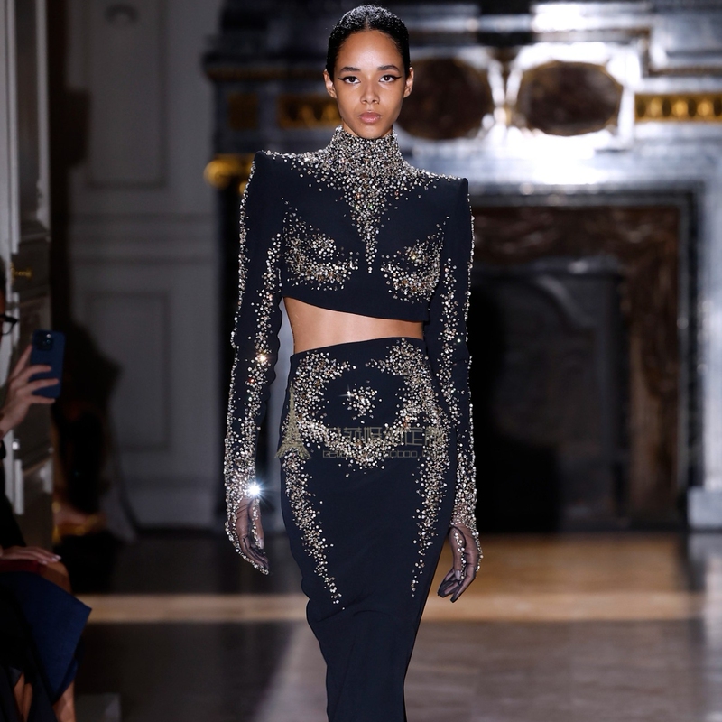 Zuhair Gorgeous Heavy-Duty Metal Punk Beaded Evening Gown Bride's Sexy Mermaid Wedding Dress for Photography and Performance