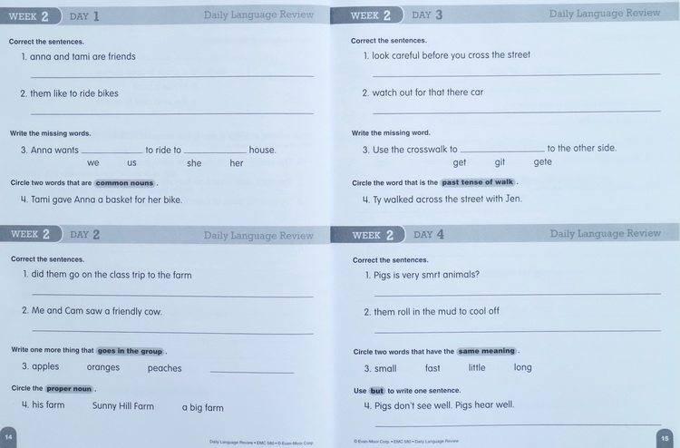 Evan-Moor全集美国加州非常著名的PDF教材  Daily Language Review Grade 1-8 儿童英语练习册练习题 1年级-8年级 12345678年级完整电子版