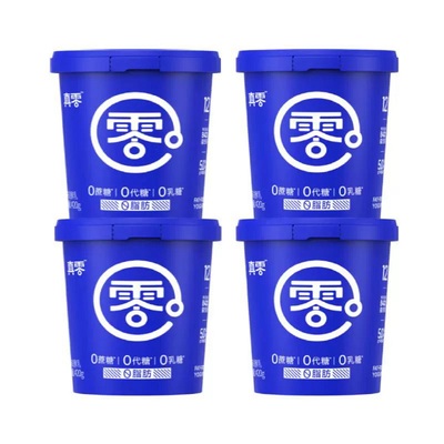 【顺丰包邮】真零0添加蔗糖0代糖0脂肪B420酸奶420g*4桶代餐低温