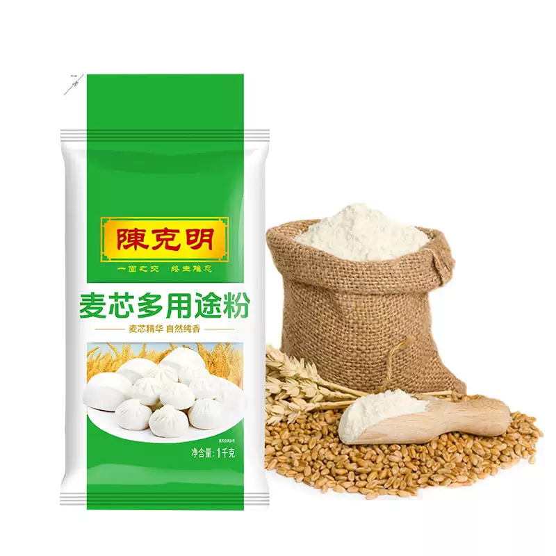 陈克明面粉家用麦芯小麦粉中高筋烘焙全麦白面馒头包子饺子多用途