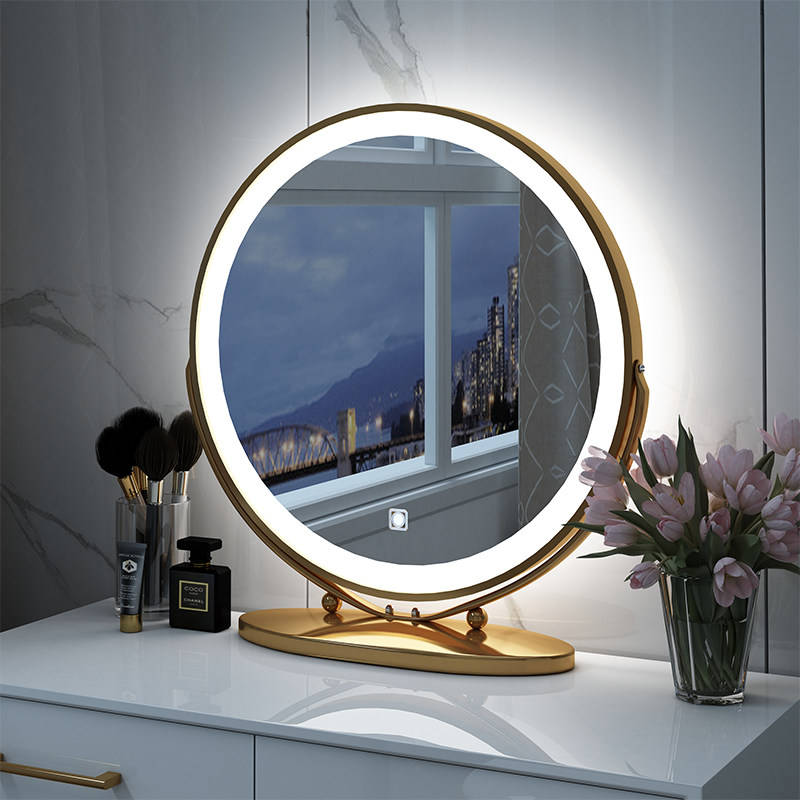 Makeup mirror desktop desktop modern simple LED light makeup mirror ins net Red intelligent multi-function makeup mirror