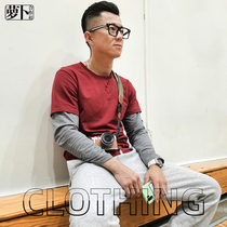 (Radish Cooperative) Zhen Ge same sleeved T-shirt casual round neck long sleeve top size optional