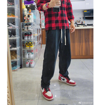 (Radish Cooperative) Zhen Ge with snowflake trousers washing water to make old casual pants cotton comfortable loose trend