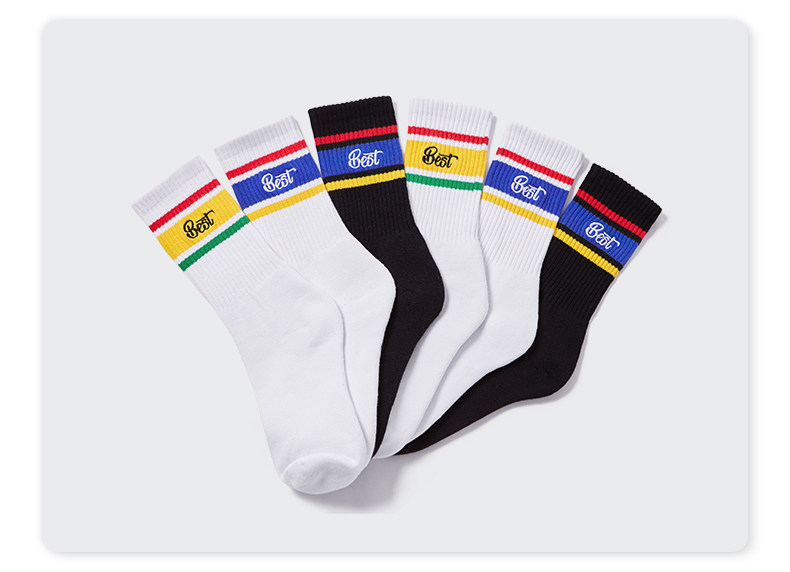 (Rob Cooperative) Four Seasons Socks Embroidered Versatile Terry Bottom