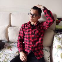 (Radish Cooperative) Christmas and New Year Chen Zhen classmate with shirt classic red plaid shirt