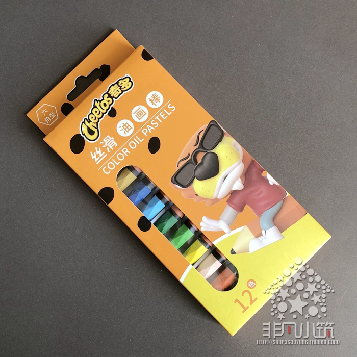 Gift silk sliding oil painting stick 12 color hexagonal type for baby