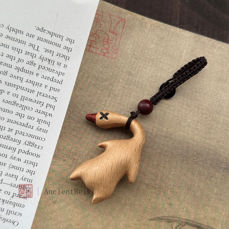 Roasted Goose|Cute Cartoon Goose Phone Charm, Beech Wood Carved Goose and Duck Pendant, Keychain, Bag Charm Roasted Goose|Cute Cartoon Goose Phone Charm, Beech Wood Carved Goose and Duck Pendant, Keychain, Bag Charm