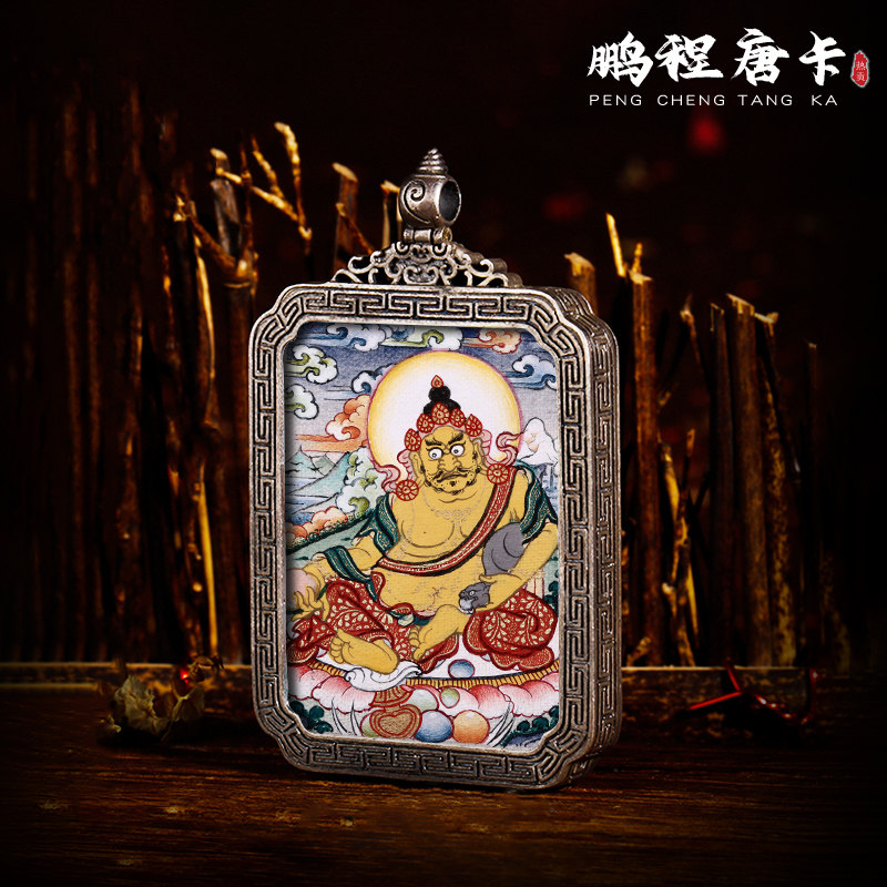 Huang Caixshen Handmade Buddhist statues with their pure hand painted Donka pendant handmade pure silver gauntlet box Foal decoration hanging decoration