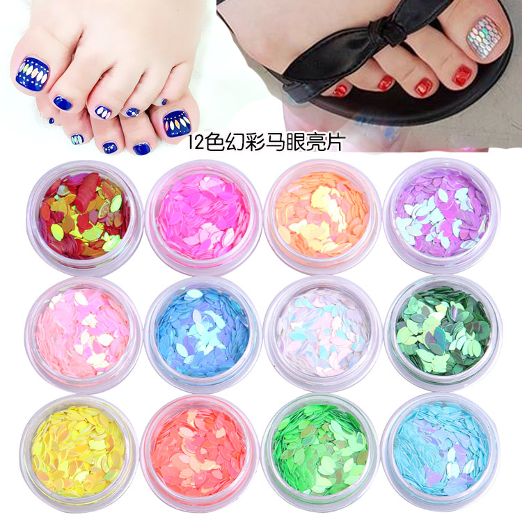 Horse eye sequin beauty nail ornament ultra-thin new Japanese style man Fish Fiction DIY patch decorated with laser 12 color