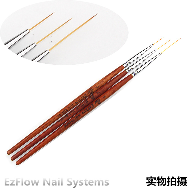 Beauty Nail Pen Suit Pull Wire Stroke Painted Hook Line Hand-painted Nail Polish Rubber Painting Line 3 full set of phototherapy mink