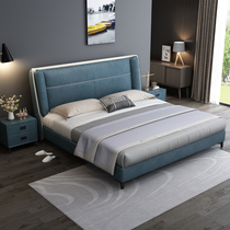 Modern cloth bed soft bag minimalist light luxury technology cloth small family master bedroom double wedding bed minimalist 18 m big bed