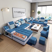 Fabric sofa living room modern simple technology cloth luxury economy 2021 new furniture combination set