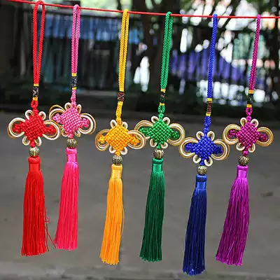 diy small China knot with tassel spike pendant hanging jewelry gold edge 8 plate rich knot hanging ear bookmark pillow hanging