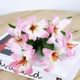 Mô phỏng Lily PU Hoa khô Hoa giả Vườn hoa Phòng khách Nhà hàng Trang trí nhà Bó hoa đơn 2 - Hoa nhân tạo / Cây / Trái cây đào đông đỏ giả