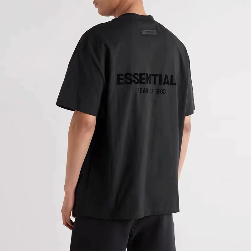Летняя футболка с korte Sleeve FOg Miki? Wait need accurate translation. The input: "FOG MIKI Summer cotton short sleeve T-shirt for leisure, American style, loose fit" Translate: Футболка летняя из хлопка с коротким рукавом FOG MIKI для отдыха, американский стиль, свободный крой