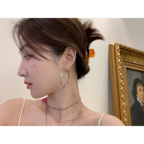 Ashigo vcruan old color forest knotted earrings face small artifact VN211875